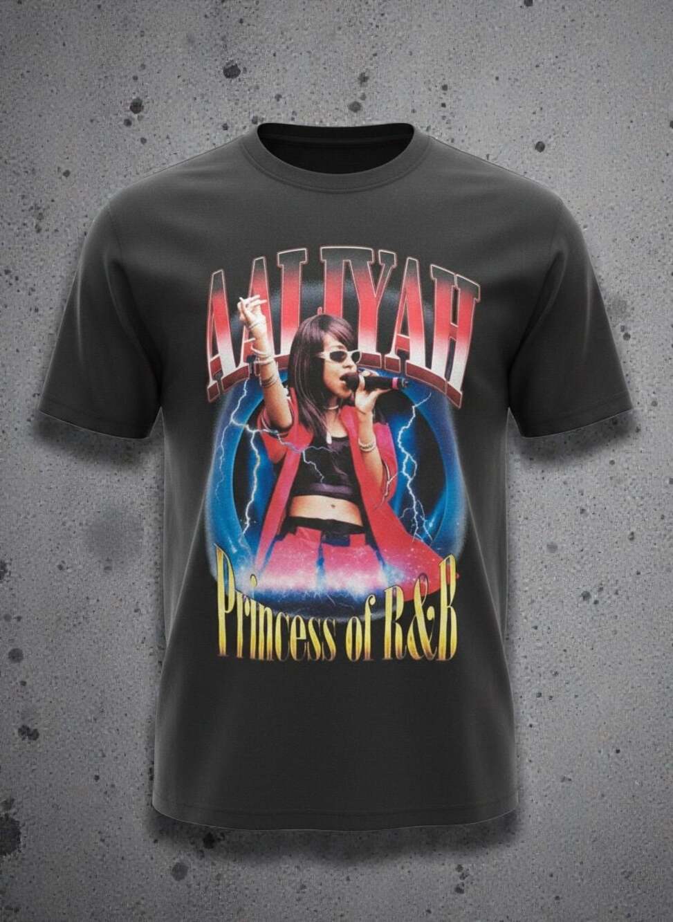 Aaliyah Princess of R&B Vintage Style Graphic T-Shirt